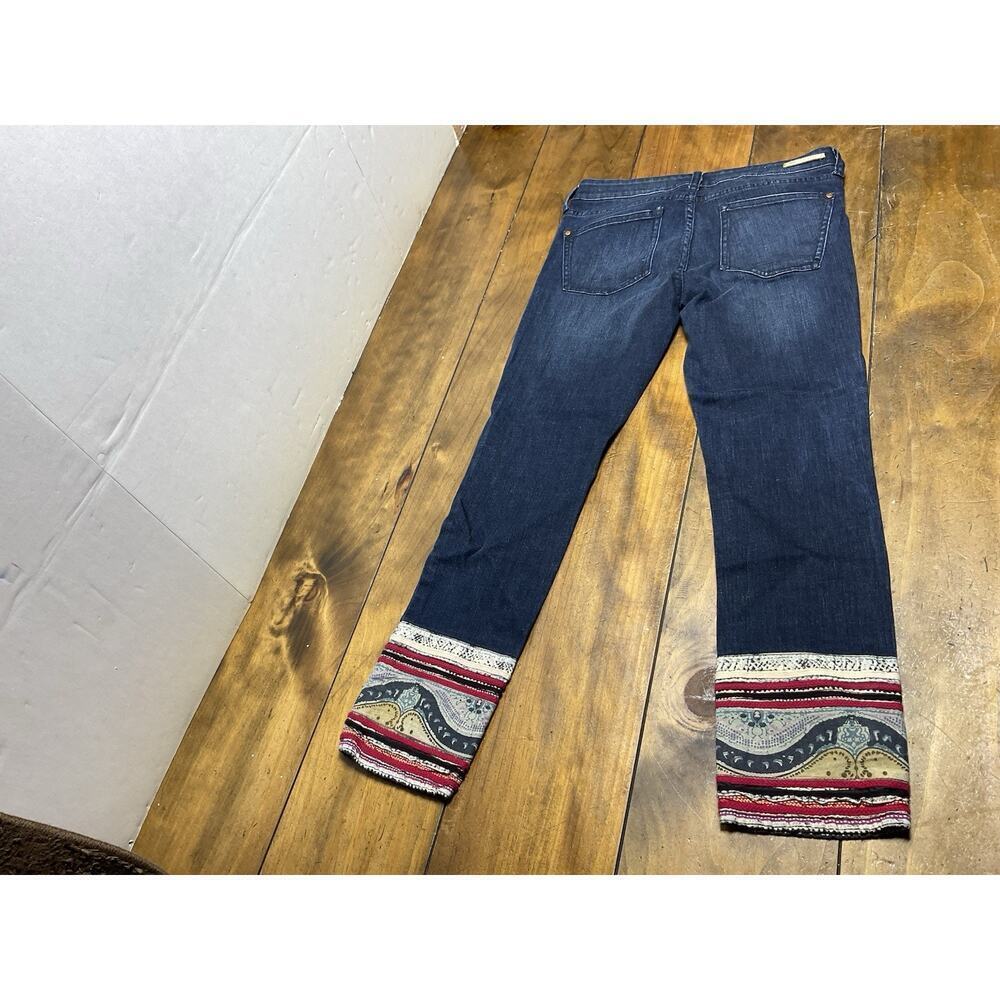 Pilcro And The Letterpress Women’s Cropped Jeans Colorful Cuff No.27 Stet - Picture 2 of 10